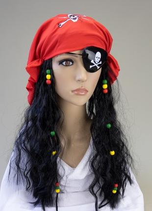 Перука Піратки з банданою (+пов'язка на око)