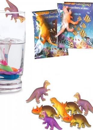 Растущие в воде игрушки 6х3см Динозавры цветные (1шт)