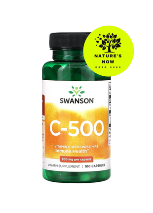 Swanson вітамін с 500 мг із шипшиною — 100 капсул/сша