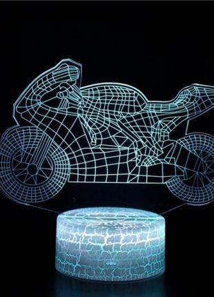 3D Светильник сенсорный Мотоцикл 15952-3-21