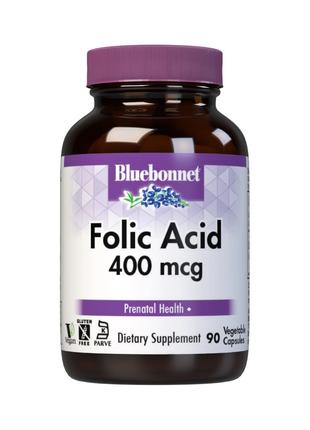 Вітаміни та мінерали Bluebonnet Folic Acid 400 mcg, 90 вегакапсул