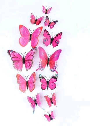 Набір метеликів для декорування на магнітах+двосторонній скотч 12