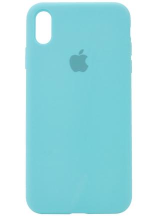 Защитный чехол на Iphone X бирюзовый / Marine Green Silicone C...