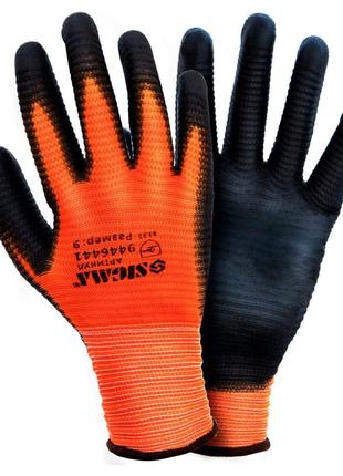 Перчатки трикотажные с ПУ покрытием (размер 9, манжет) TM SIGMA