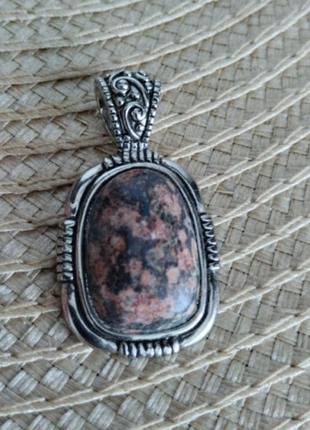 Lia sophia кулон подвеска натуральный камень в серебряном тоне