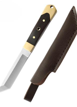 Монгольский нож для мяса с медной головкой прямой нож + чехол