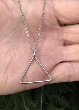 Колье серебряное Треугольник 451301, 50 размер