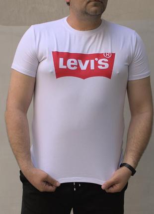 Мужская белая футболка батал levi's