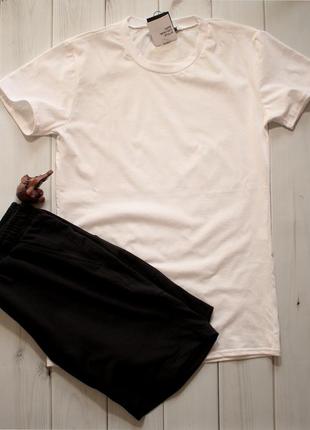 Чоловічий спортивний костюм шорти + футболка білий