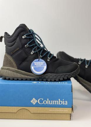Чоловічі зимові шкіряні черевики columbia з omni-heat 40 розмір