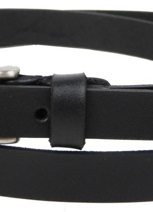 Узкий женский кожаный ремень Skipper 1480-15 Черный