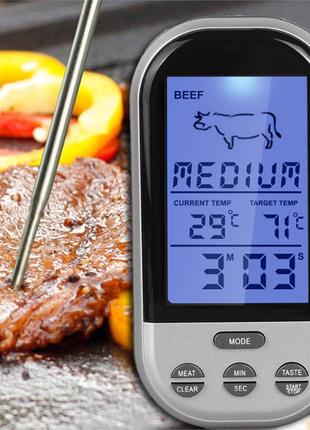 Цифровой термометр из нержавеющей стали для мяса, жидкостей, с...