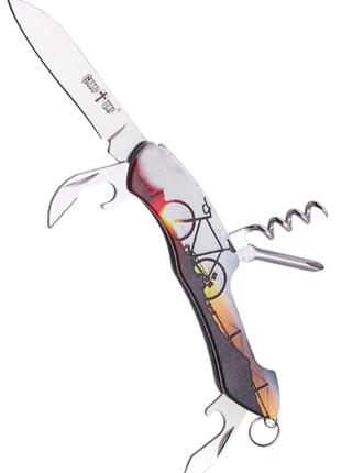 Нож многофункциональный мультитул 5 в 1 ложка, вилка, нож, отк...