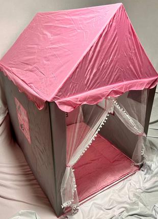 Палатка домик детская с ковриком бортиками домиками 138х123х92 см