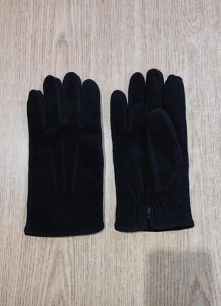 Мужские теплые перчатки m&s замшевые на флисе l/xl