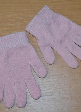 Розовые детские перчатки (3-5 лет)