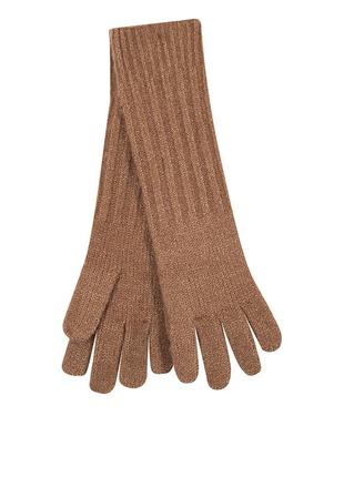 C&a длинные вязаные бежевые перчатки женские  люрекс