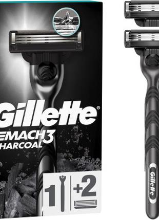 Бритва Gillette Mach3 Charcoal Деревне вугілля З 2 змінними ка...