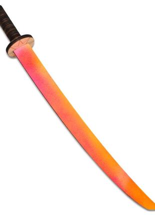 Прочный деревянный детский меч катана цветное игрушечное оружи...
