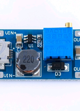 Підвищувальний перетворювач, модуль DC-DC MT3608 micro USB