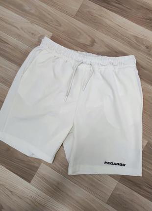Мужские спортивные шорты белые на резинке pegador, размер m - l