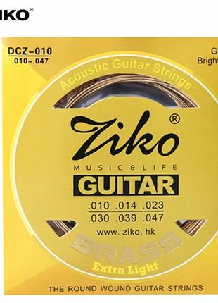 Струны латунные для акустической гитары Ziko 10-47