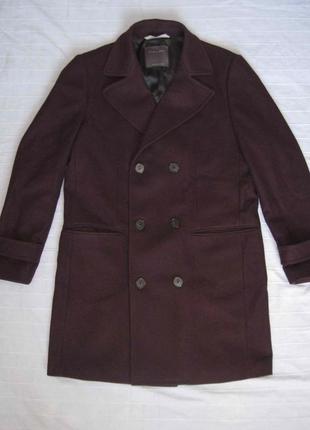 Zara mаn (l/xl) двобортне вовняне пальто чоловіче