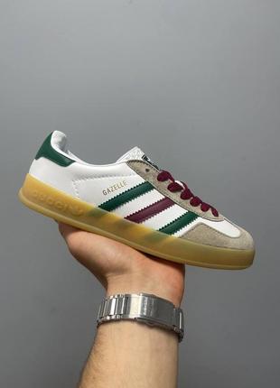 Кеди adidas x gucci gazelle white green red