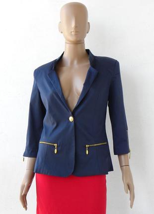 Легкий темно-синий пиджак с рукавом три четверти 42 размер (36...
