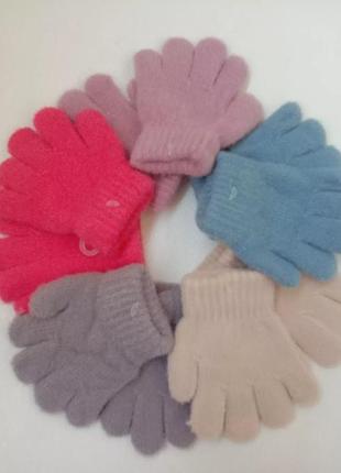 Перчатки, перчатки, пальчата теплые для малышей 1-2 лет