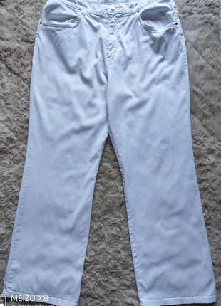 Брюки джинси білі р.14 прями marks & spenser