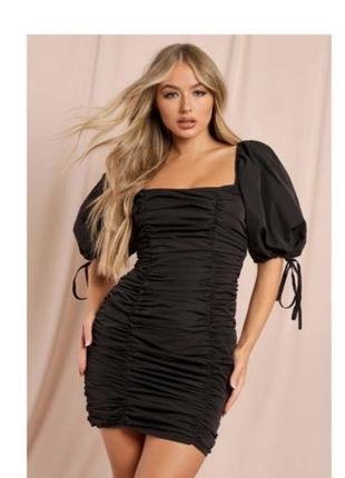 Чорна сукня з пишними рукавами розміром S від MISSPAP