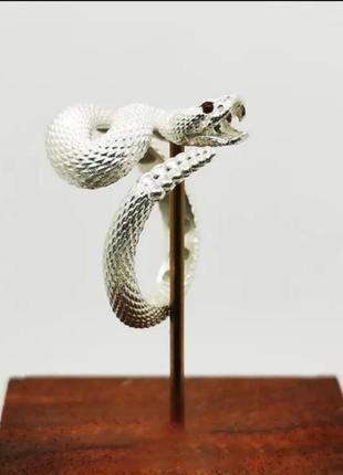 3 необычное кольцо гремучая змея 🐍 под серебро