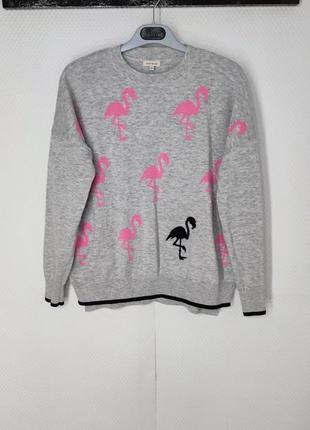 Классный свитер реглан свитшот кофта фламинго оверсайз