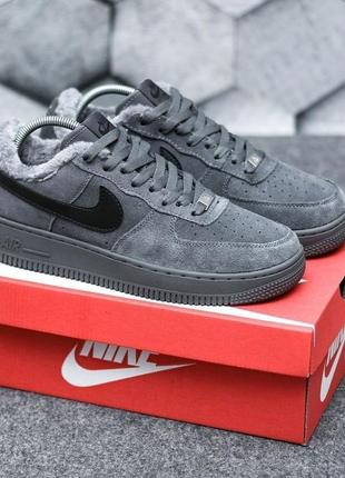 Мужские кроссовки nike air force low dark grey winter /зимние ...