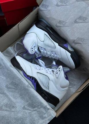 Black purple and white hot sale jordans