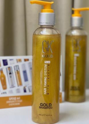 Увлажняющий шампунь с частицами золота gkhair gold shampoo