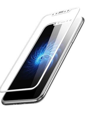 Baseus 0.3mm Silk-screen 3D Arc Tempered Glass White For iPhone X