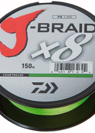 Daiwa J-Braid x8 150m 29lb 0.20mm Dark Green