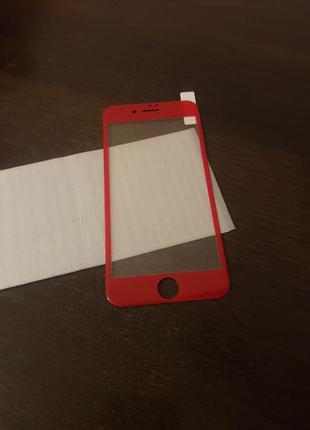 Защитное стекло iPhone 7,8 red