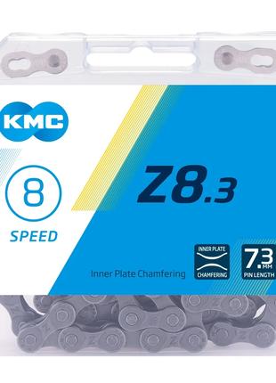 Цепь KMC Z8.3 Silver/Grey 7-8 скоростей 114 звеньев серая + замок
