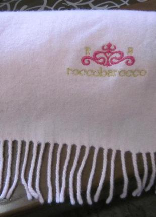 Шерстяной шарф roccobarocco ( пудра, нежно-нежно розовый) 100%...