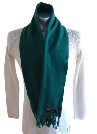 Мужской шерстяной шарф jago 142*29см зеленый