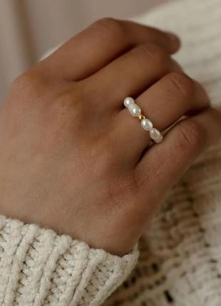 Новое кольцо на резинке белые искусственные жемчужины кольца