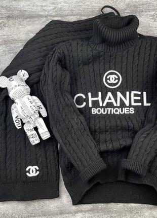 Женский спортивный костюм chanel в черном цвете