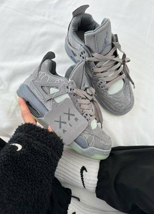 Nike air jordan retro 4 x kaws grey premium