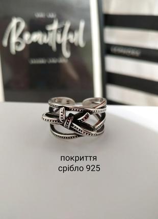 Посеребрительное кольцо с бантом кольцо кольца покрытие серебр...