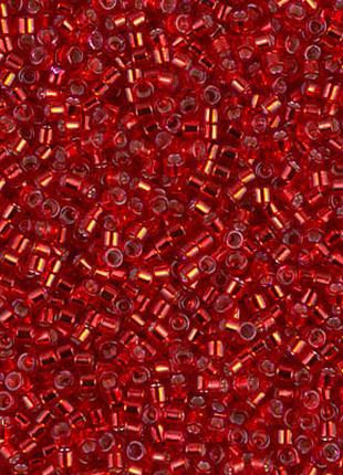 Бісер Miyuki Delica Beads 11/0 Dyed Silver Lined Red DB-602 (1...