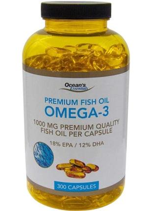 Рыбий жир Омега 3 Ocean Essentials 1000 мг, 300 капсул Произво...