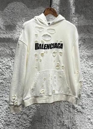 Женское худи balenciaga в белом цвете